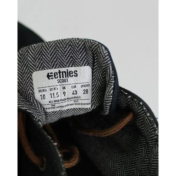 ETNIES SKATE SHOES MEN'S SCOUT NAVY BLUE BROWN WHITE SIZE 10 EUC - Picture 6 of 7